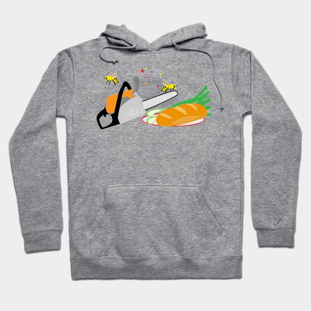 Chainsaw and braid Hoodie by momomoma